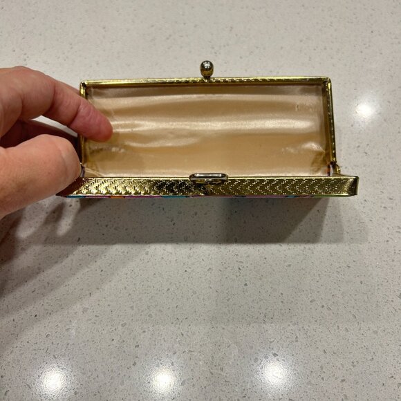 Vtg Floral Mod Mele Wallet 60s Psychedelic Hard Case Retro Hippie Colorful Mini - Picture 8 of 8